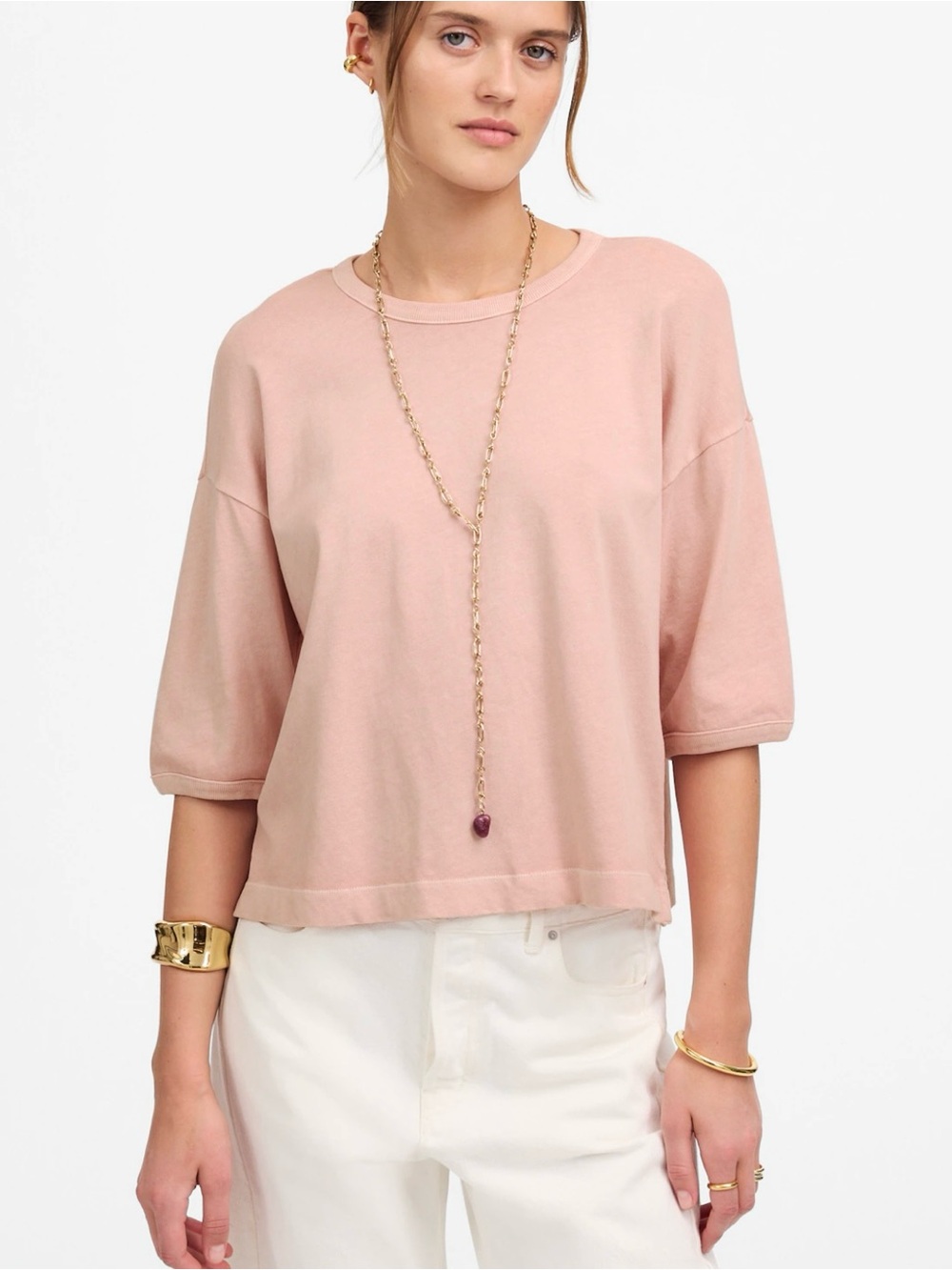 Madewell Dusty Rose Relaxed Short-Sleeve Tee